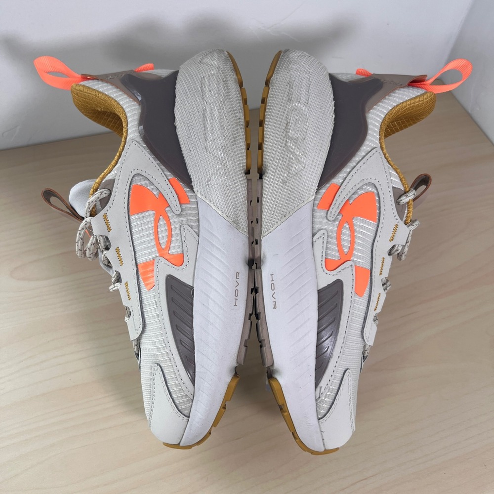 Under Armour HOVR Mega 3 Women 8.5 Grey Orange Running Shoes 3026629-102 - Picture 4 of 8